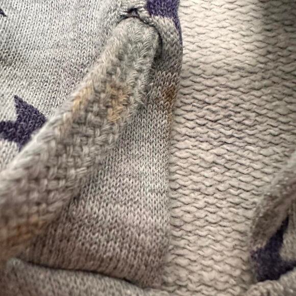 Grey & Navy Blue Stars Grunge Zip Up Light Weight Hoodie Made Cotton Size XS - Picture 6 of 6